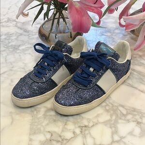 Valentino Garavani Glittery Blue Sneakers